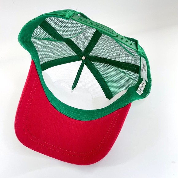 Ugly Christmas Sweater Trucker Hat Baseball Cap Green and Red OS Unisex NWOT - Picture 6 of 8